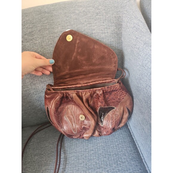 Sharif Vintage Brown Leather Patchwork Design Crossbody Bag - Picture 7 of 11